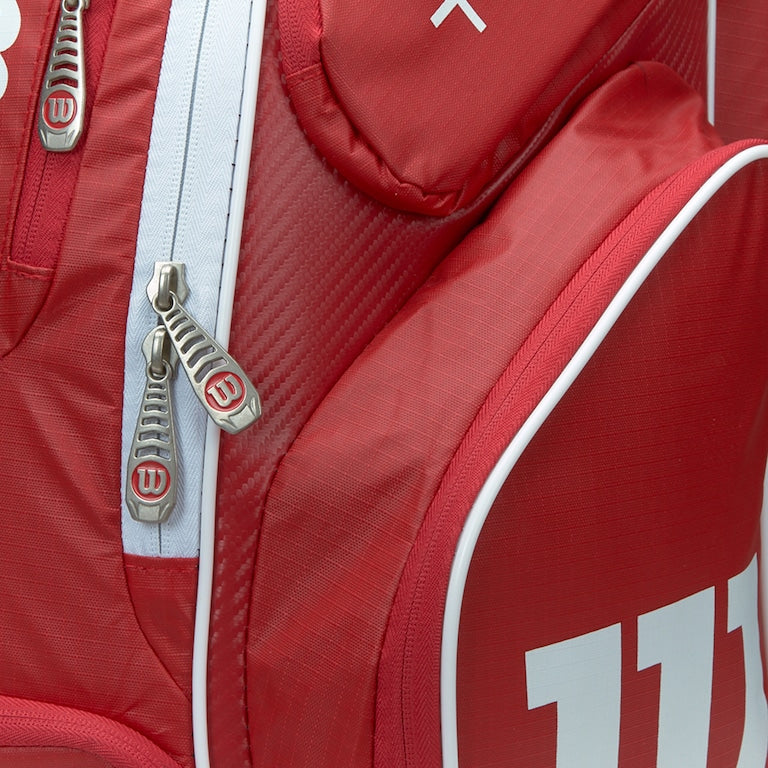 Wilson ProGear Tennis Backpack – Laptop Sleeve + Space for 2 Rackets – Red/Green Wilson ProGear Tennis Backpack – Laptop Sleeve + Space for 2 Rackets – Red/Green