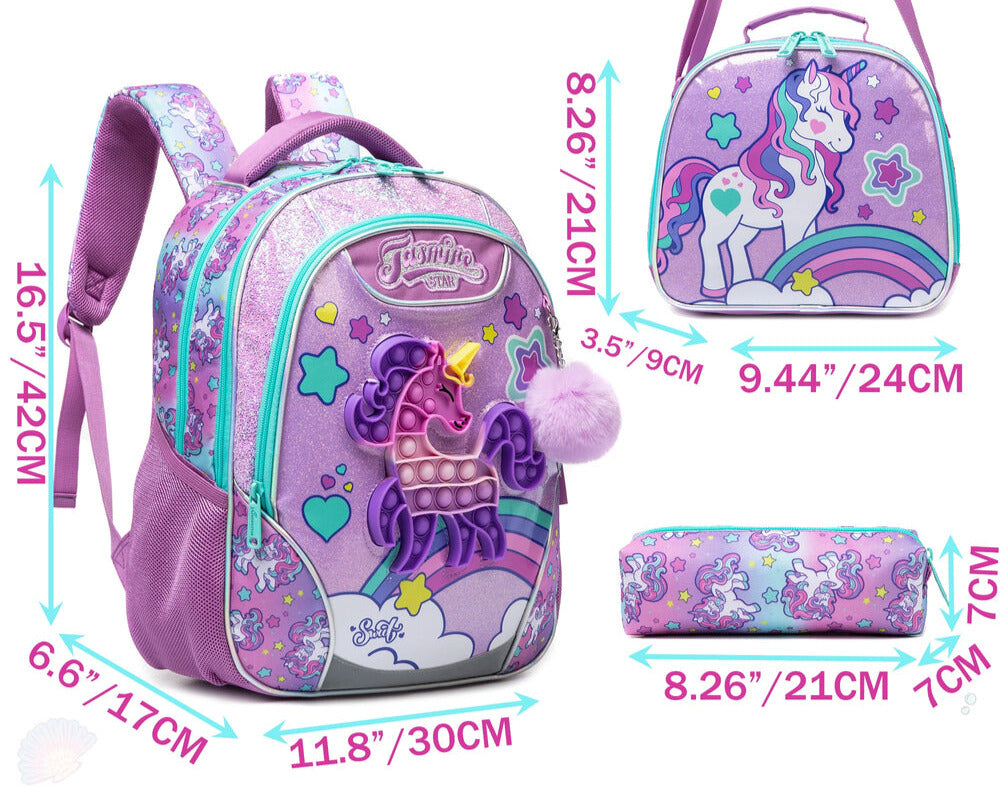Enchanting Unicorn School Bag Set - 3pcs Enchanting Unicorn School Bag Set - 3pcs