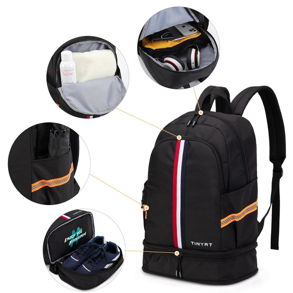 Tinyat Waterproof Backpack with Shoe Compartment Tinyat Waterproof Backpack with Shoe Compartment