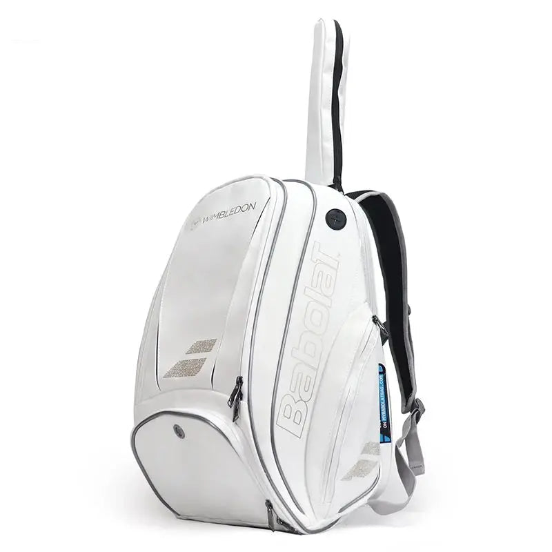 White Tennis Backpack for 2 Rackets – Premium Water-Resistant Bag with Ergonomic Straps White Tennis Backpack for 2 Rackets – Premium Water-Resistant Bag with Ergonomic Straps