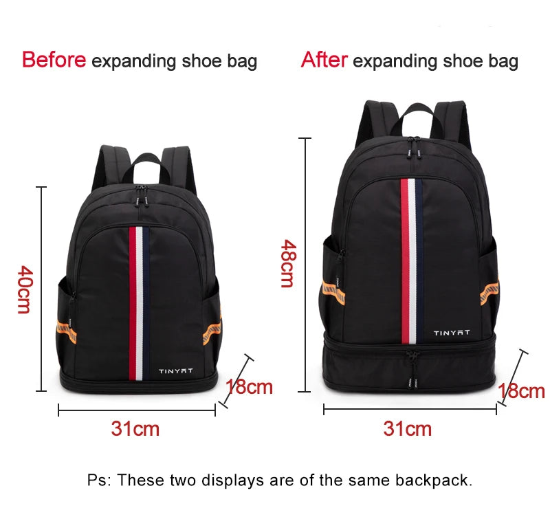 Tinyat Waterproof Backpack with Shoe Compartment Tinyat Waterproof Backpack with Shoe Compartment