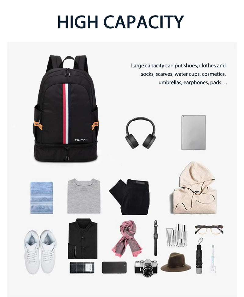 Tinyat Waterproof Backpack with Shoe Compartment Tinyat Waterproof Backpack with Shoe Compartment