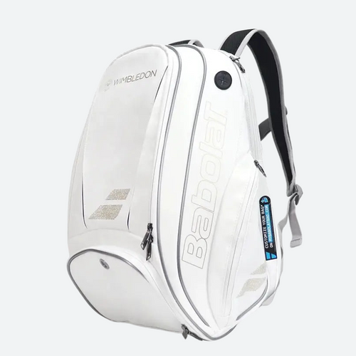 White Tennis Backpack for 2 Rackets – Premium Water-Resistant Bag with Ergonomic Straps