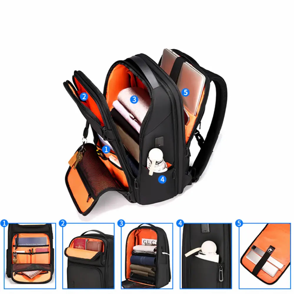 Fenruien 35L Waterproof Travel Backpack with USB Charging Fenruien 35L Waterproof Travel Backpack with USB Charging