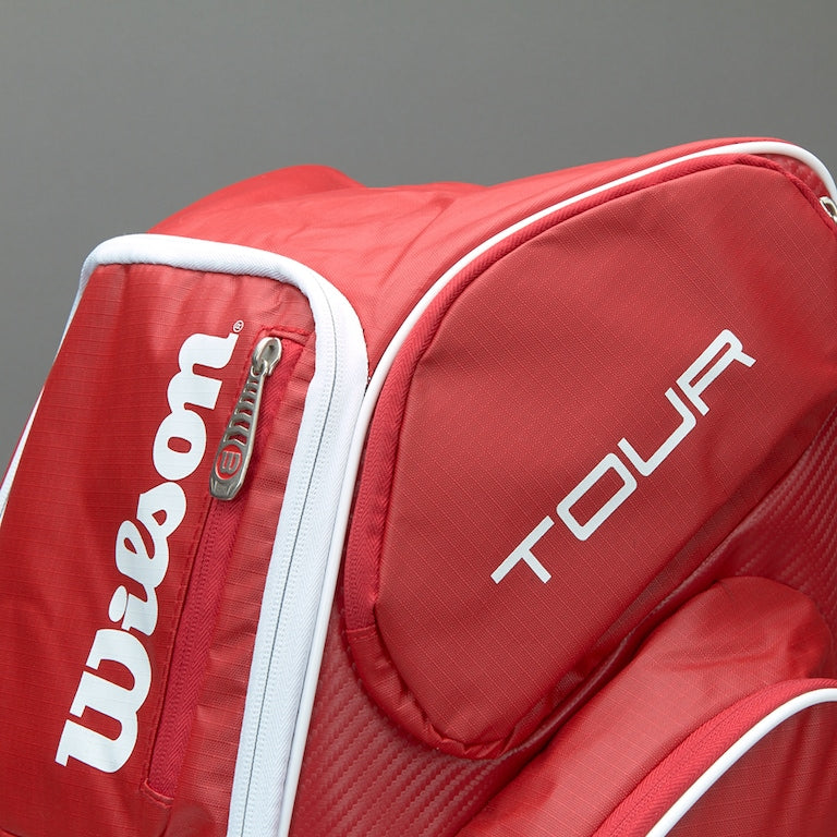 Wilson ProGear Tennis Backpack – Laptop Sleeve + Space for 2 Rackets – Red/Green