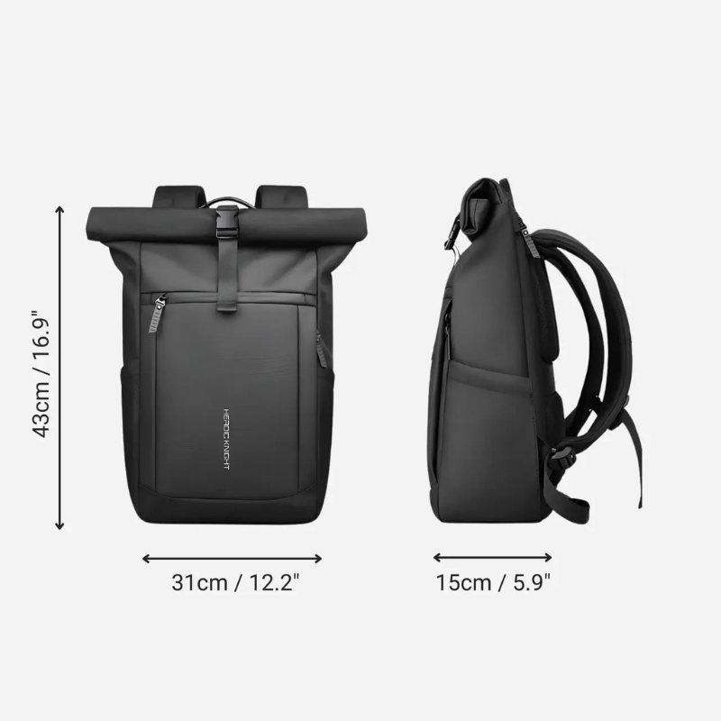 Heroic Knight Expandable Rolltop Laptop Backpack