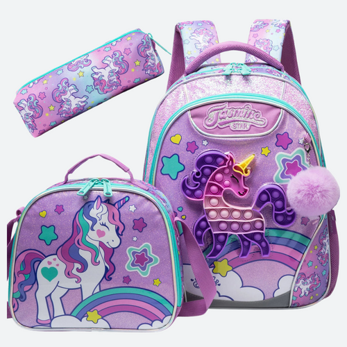 Enchanting Unicorn School Bag Set - 3pcs