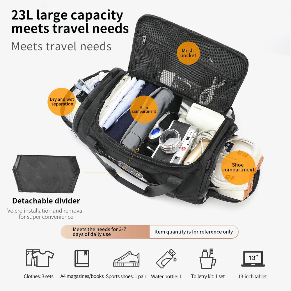Tigernu 23L Waterproof Bag with Shoe Compartment