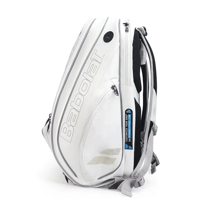 White Tennis Backpack for 2 Rackets – Premium Water-Resistant Bag with Ergonomic Straps