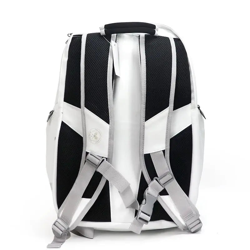 White Tennis Backpack for 2 Rackets – Premium Water-Resistant Bag with Ergonomic Straps
