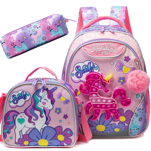 Enchanting Unicorn School Bag Set - 3pcs