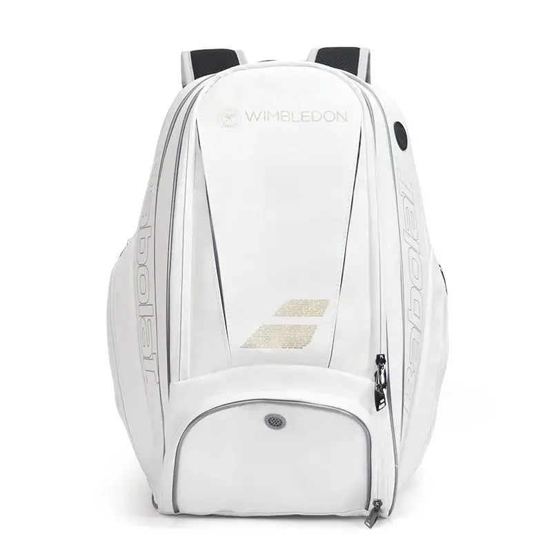 White Tennis Backpack for 2 Rackets – Premium Water-Resistant Bag with Ergonomic Straps