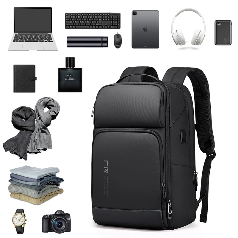 Fenruien 35L Waterproof Travel Backpack with USB Charging