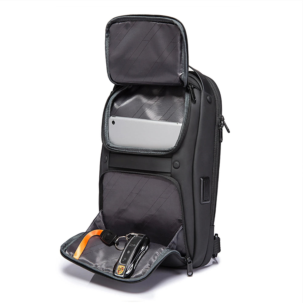 BANGE Multifunctional Waterproof Crossbody Bag with USB