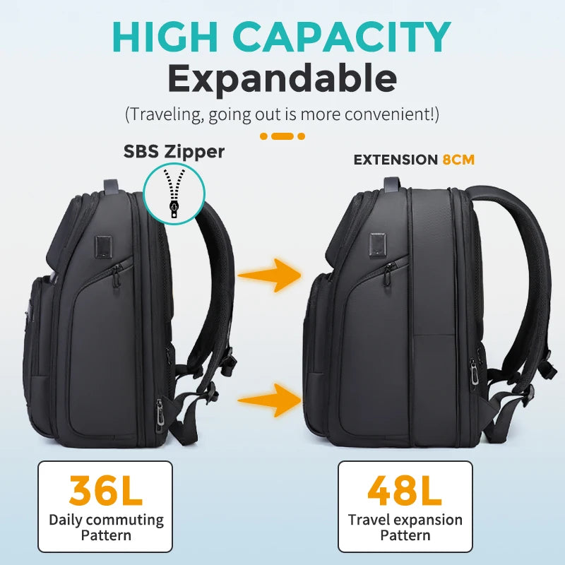 Ultimate 36L Travel Backpack – Waterproof & USB Charging