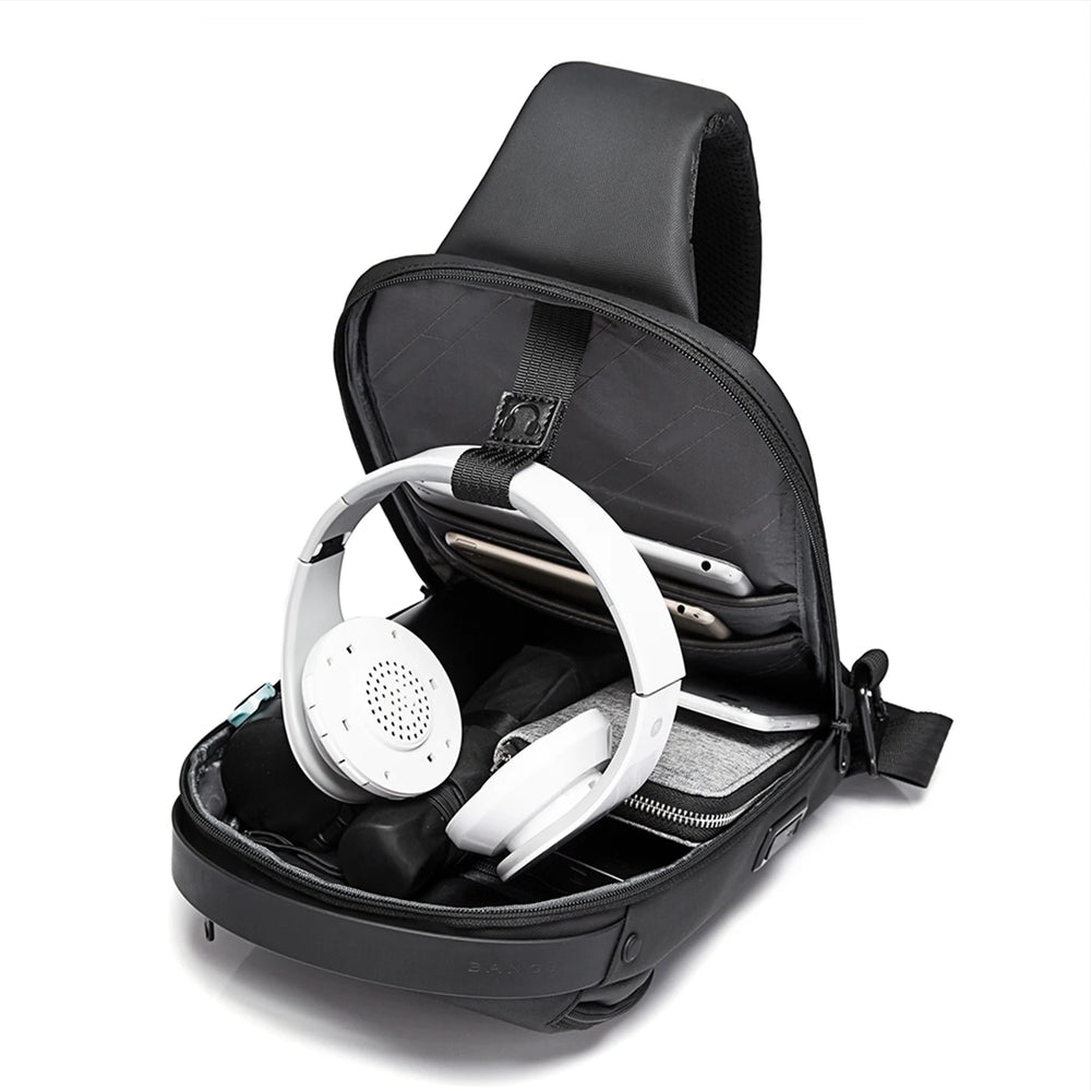 BANGE Multifunctional Waterproof Crossbody Bag with USB