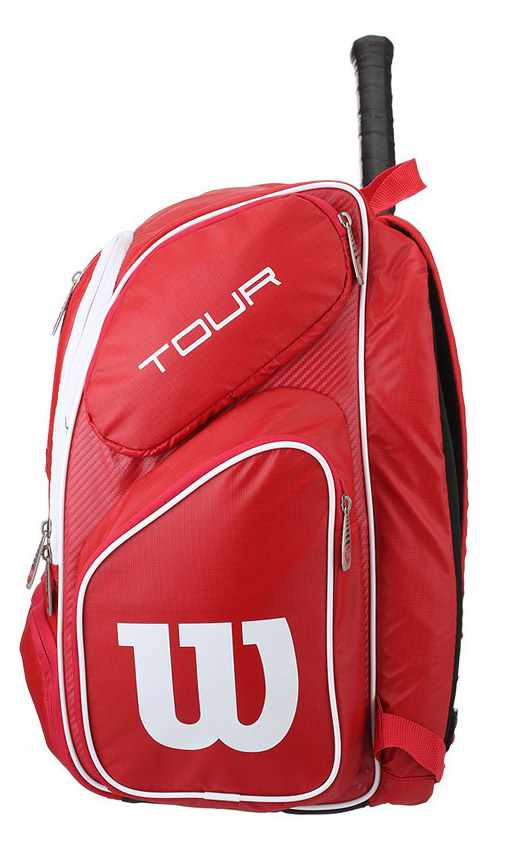 Wilson ProGear Tennis Backpack – Laptop Sleeve + Space for 2 Rackets – Red/Green