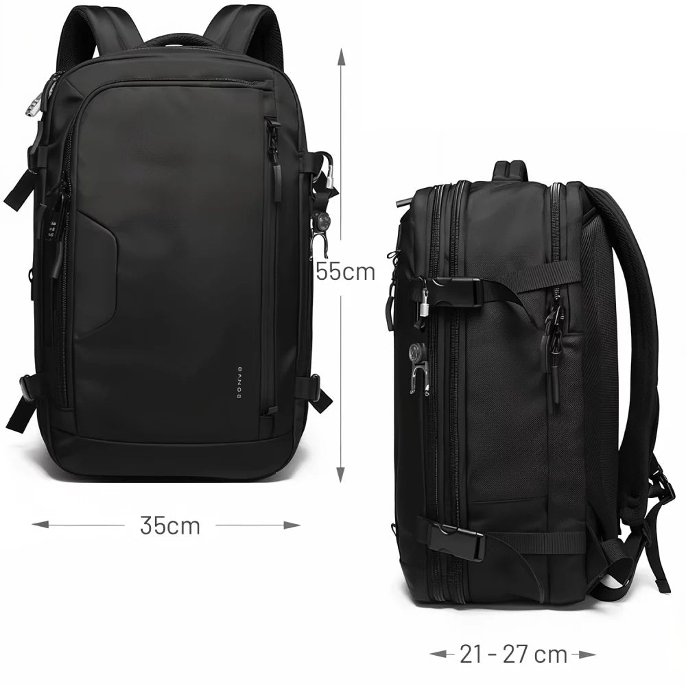 BANGE Expandable 55L Travel Backpack - Anti-Theft & Waterproof