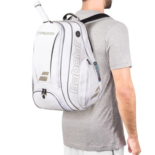 White Tennis Backpack for 2 Rackets – Premium Water-Resistant Bag with Ergonomic Straps