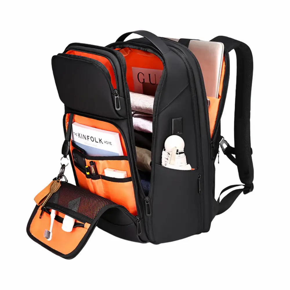 Fenruien 35L Waterproof Travel Backpack with USB Charging
